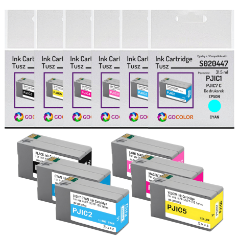 6 X TUSZ do EPSON PJIC1 PJIC2 PJIC3 PJIC4 PJIC5 PJIC6 ( PJIC7 ) Zamiennik 32.2ml/31.5 ml