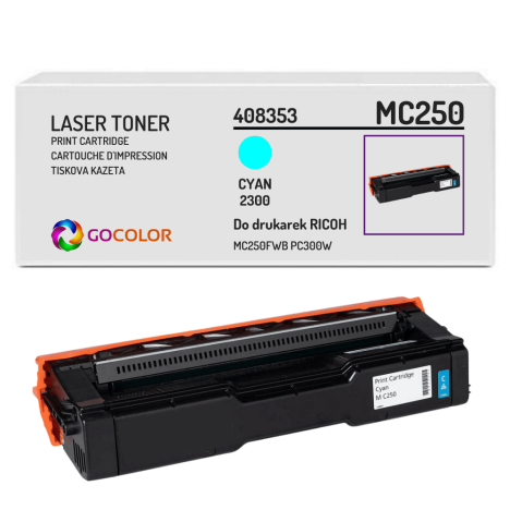 Toner do RICOH MC250C 408353 MC250FWB PC300W cyan Zamiennik 2.3K