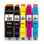 FULLBOX 5-pak TUSZ do CANON PGI580XXLPGBK CLI581XXLBK CLI581XXLC CLI581XXLM CLI581XXLY - 2