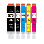 FULLBOX 5-pak Tusz do CANON PGI570XLPGBK CLI571XLBK CLI571XLC CLI571XLM CLI571XLY - 2