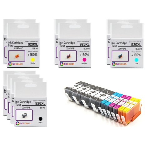 10 X TUSZ do HP 920XL CD975A CD974A CD973A CD972A Zamiennik