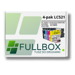 FULLBOX 4-pak TUSZ do BROTHER LC521BK LC521C LC521M LC521Y - 3