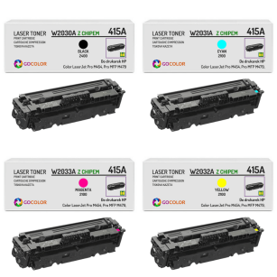 4 X TONER do HP 415A W2030A W2031A W2032A W2033A LaserJet Pro M454dn z CHIPEM zamiennik 2.4K/2.1