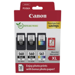 Canon oryginalny Tusz 2x PG560XL + CL561XL 3712C012 + papier GP501 50ark. 10x15cm 3-pak 2x14.3/8.3ml - 2