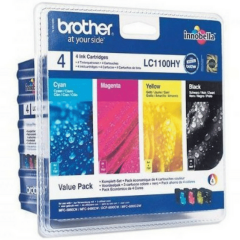Brother oryginalny Tusz LC1100HYVALBP cyan/magenta/yellow/black high capacity