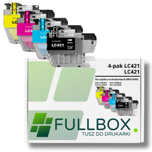FULLBOX 4-pak TUSZ do BROTHER LC421BK LC421C LC421M LC421Y