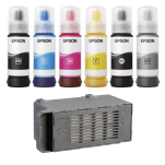 Epson oryginalny tusz 115 T07C T07D + oryginalny pojemnik na zużyty tusz C12C934591 6-pak - 2