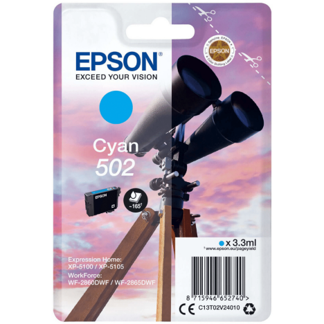 Epson oryginalny tusz T02V2 502 cyan