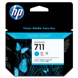 HP oryginalny Tusz CZ134A 711 cyan 3 sztuki