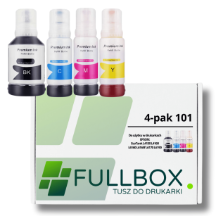 FULLBOX 4-pak TUSZ do EPSON 101 T03V1 T03V2 T03V3 T03V4 EcoTank L4260 L4266 L6160