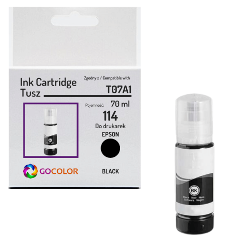 Tusz do EPSON 114 T07A1 C13T07A140 EcoTank ET8500 ET8550 black Zamiennik 70ml