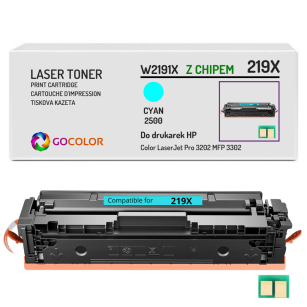 Toner do HP W2191X 219X Color LaserJet Pro MFP 3302 PRO 3202 2,5K cyan Z CHIPEM