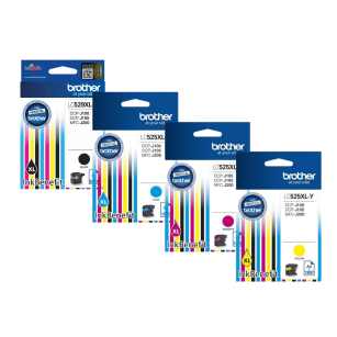 4 x Brother oryginalny Tusz LC-529XLBK + LC-525XL CMY