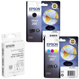Epson oryginalny tusz T2661 T2670 + oryginalny pojemnik na zużyty tusz C13T295000 2-pak
