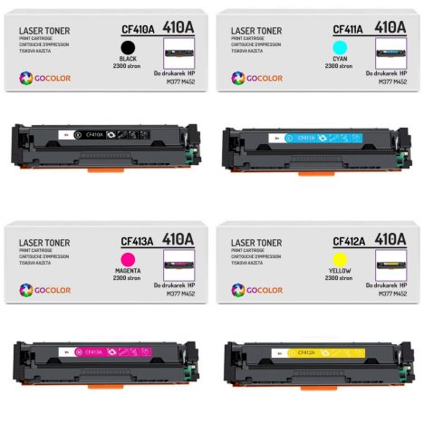 4 X TONER do HP CF410A CF411A CF412A CF413A 410A Zamiennik