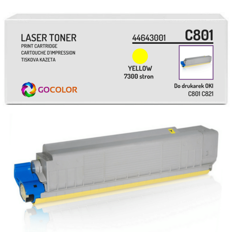 Toner do OKI C801 C821 n, dn, 44643001 Yellow zamiennik