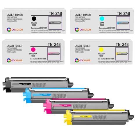 4 X TONER do BROTHER TN248 DCPL3555 DCPL3560 MFCL3740 4x1.0K Zamiennik