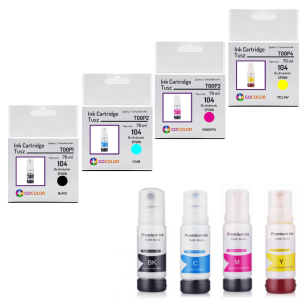 4 X TUSZ do EPSON 104 T00P6 zamiennik CMYK zamiennik