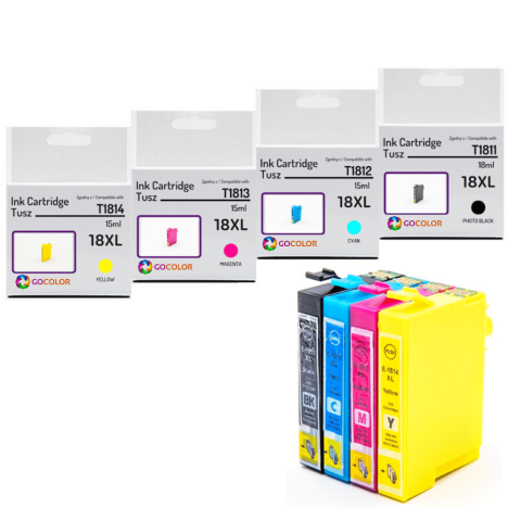 4 X TUSZ do EPSON T1811 T1812 T1813 T1814 18XL zamiennik 4 sztuk zamienników