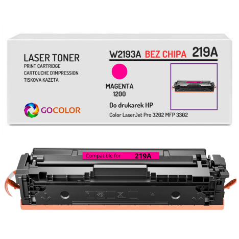 Toner do HP W2193A 219A Color LaserJet Pro MFP 3302 PRO 3202 1,2K magenta BEZ CHIPA