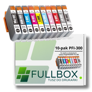 FULLBOX 10-pak TUSZ do CANON PFI300 4192C008 imagePROGRAF PRO300