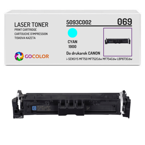 Toner do CANON 069C 5093C002 iSENSYS MF750 MF752Cdw MF754Cdw LBP673Cdw cyan Zamiennik 1.9K