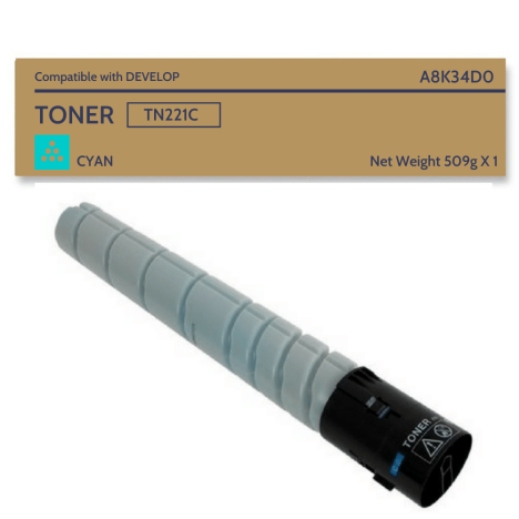 Toner do Develop Ineo Plus 227 287 TN221C A8K34D0 Cyan