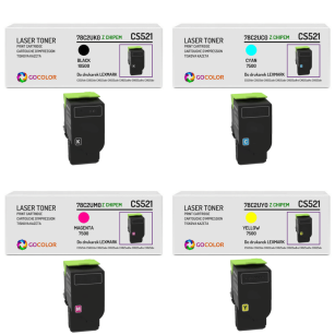 4 X Toner do LEXMARK 78C2U CS521 CS622 10.5K/7.5K CMYK zamiennik