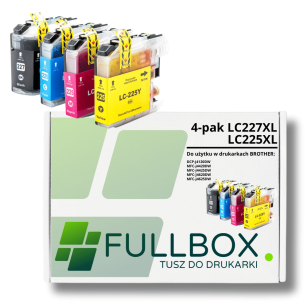 FULLBOX 4-pak TUSZ do BROTHER LC227XL LC225XLC LC225XLM LC225XLY