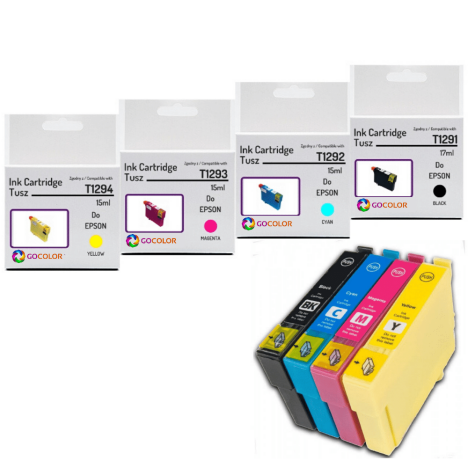 4 X TUSZ do EPSON T1291 T1292 T1293 T1294 zamiennik