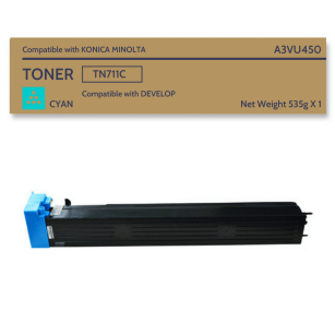 Toner do KONICA MINOLTA TN711C Cyan (PMC338CG) Bizhub c654/c754 (1x535g)